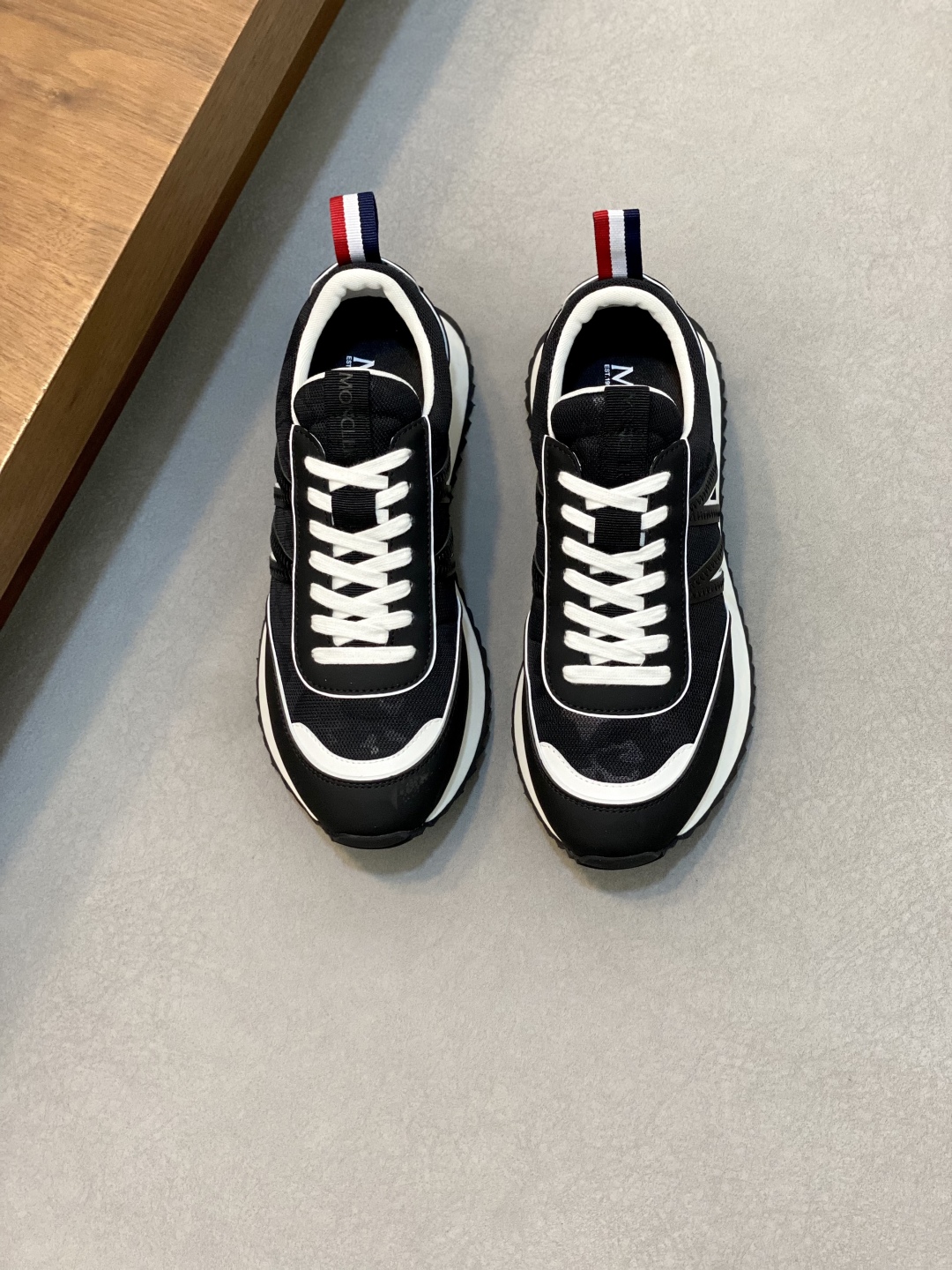 Moncler Men's Black and White Mesh Sneakers - Breathable, Comfortable 1 Moncler Men's Black and White Mesh Sneakers - Breathable, Comfortable