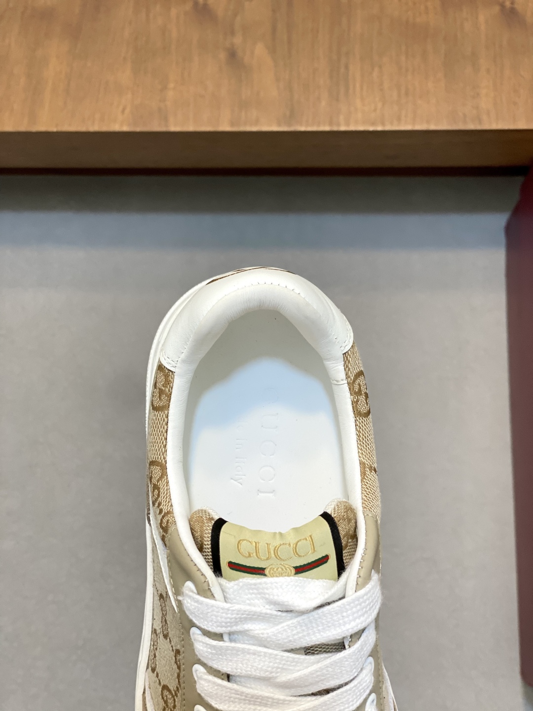 Gucci Leather Sneakers With Embroidered Logo, Luxurious Calfskin Shoes 8 cmp i1745253779083 5782 0 6