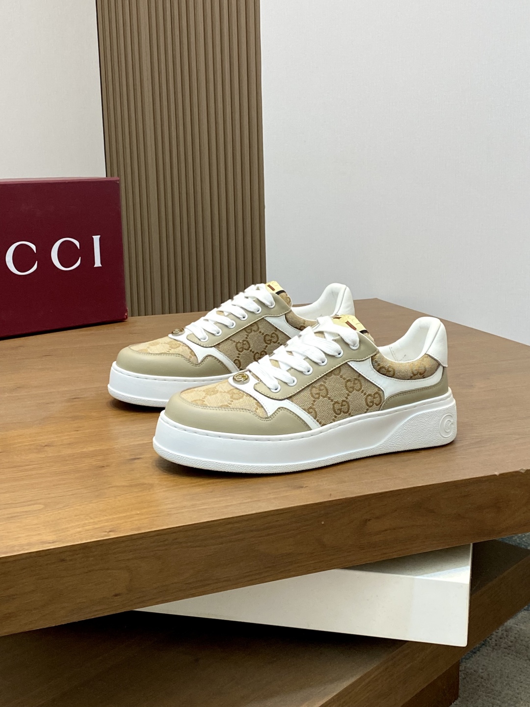Gucci Leather Sneakers With Embroidered Logo, Luxurious Calfskin Shoes 4 cmp i1745253779083 6646 0 2