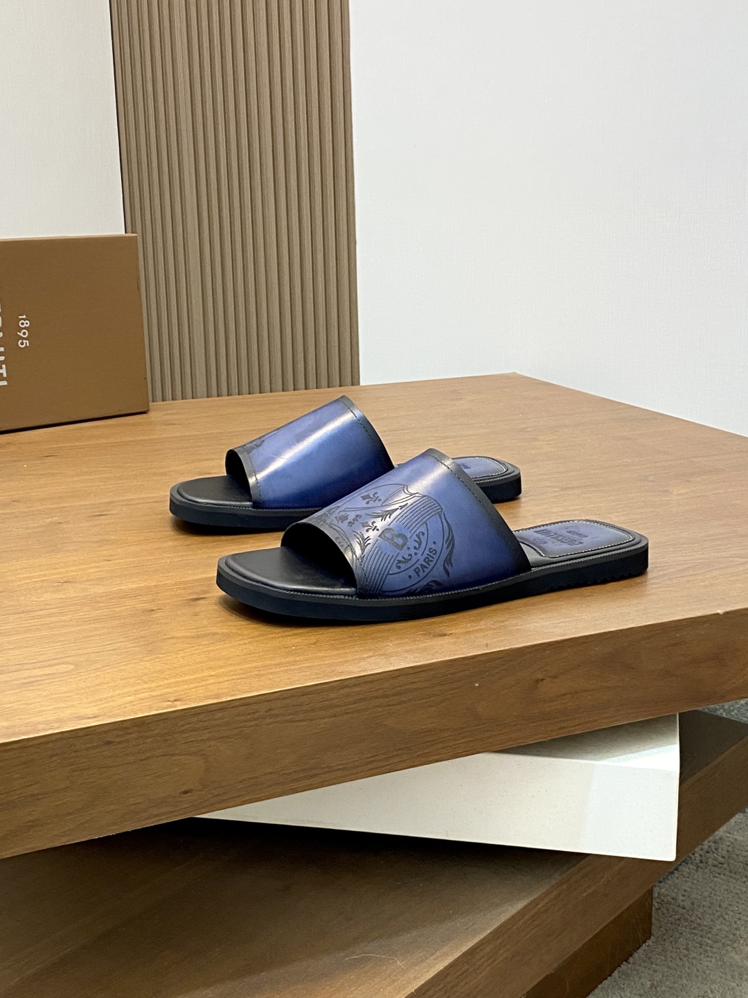 Berluti Men's Leather Handmade Painted Fashion Slides Sandals, Sizes 39-44 4 cmp i1745601007099 7969 0 2