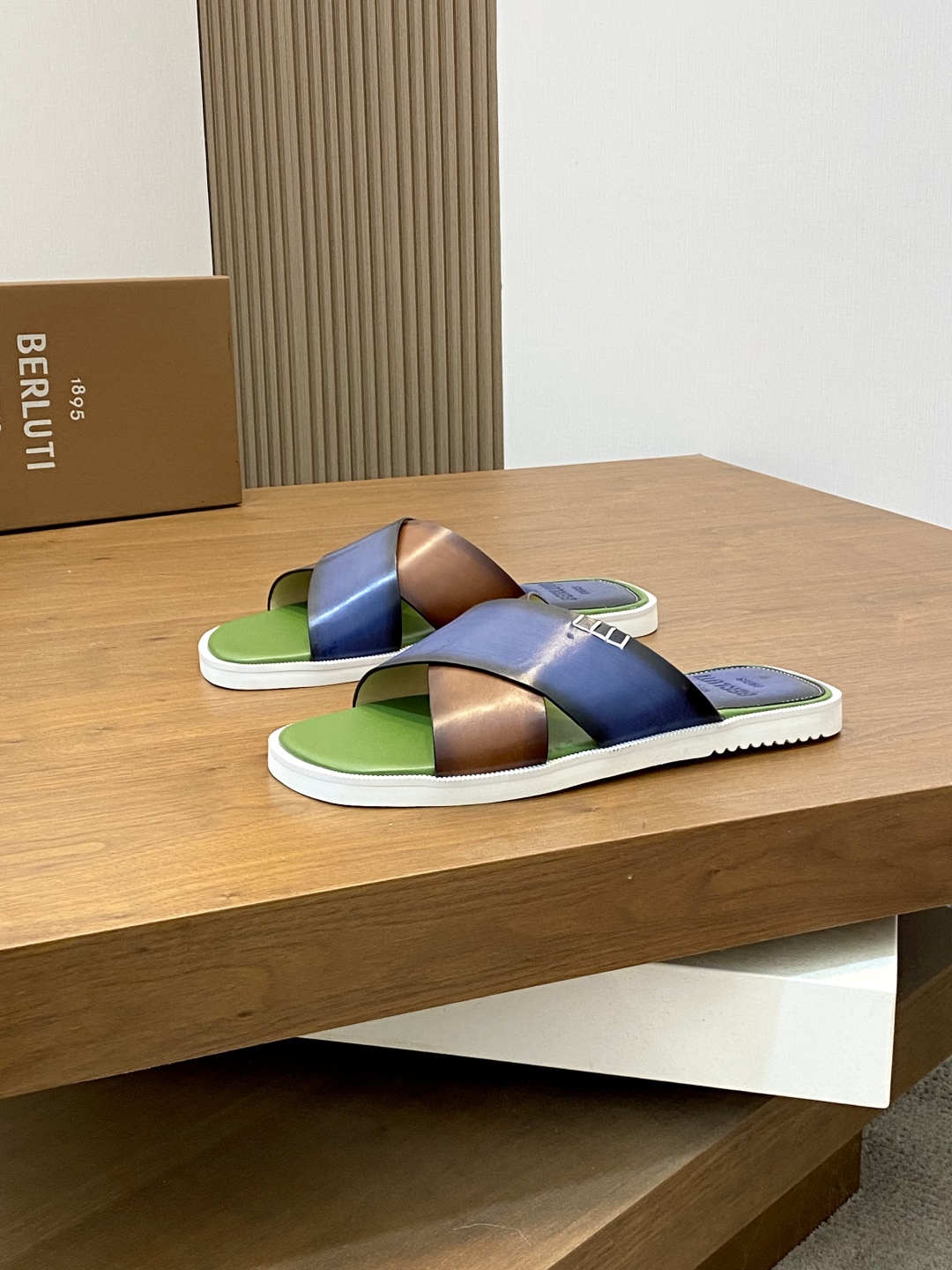 Berluti Leather Handmade Painted Color Changing Slides - Fashionable & Comfortable 4 cmp i1745601397423 603 0 2