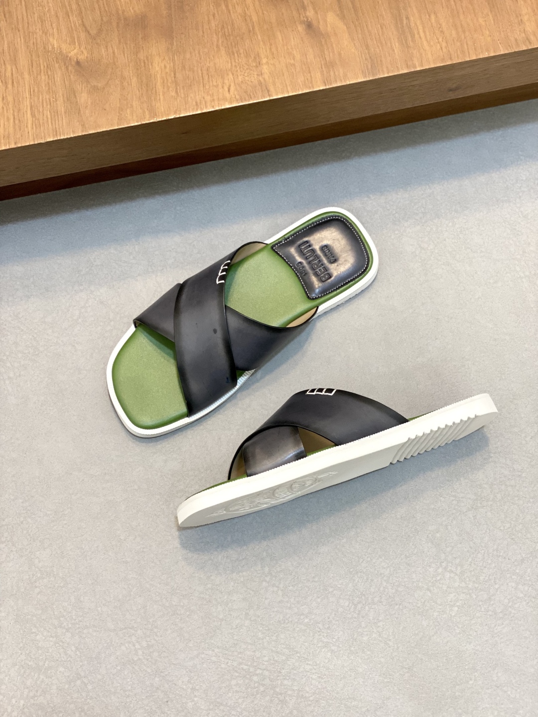 Berluti Men's Leather Crisscross Sandals Slides - Handmade Italian Style 3 cmp i1745601462122 3015 0 1