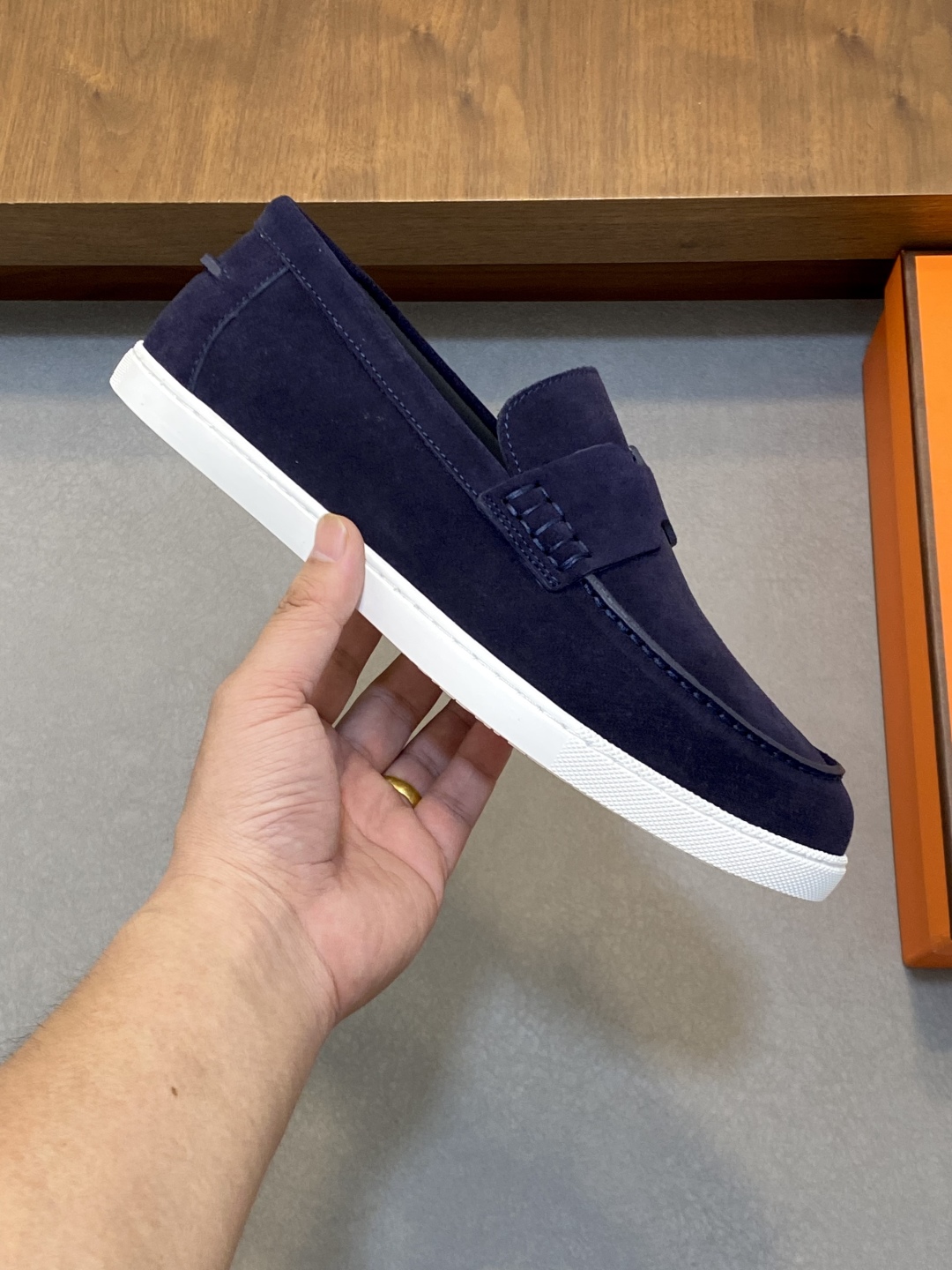 [HERMÈS 】 Hermès contador nuevos zapatos casuales de los hombres, la tela de recogida de transporte 