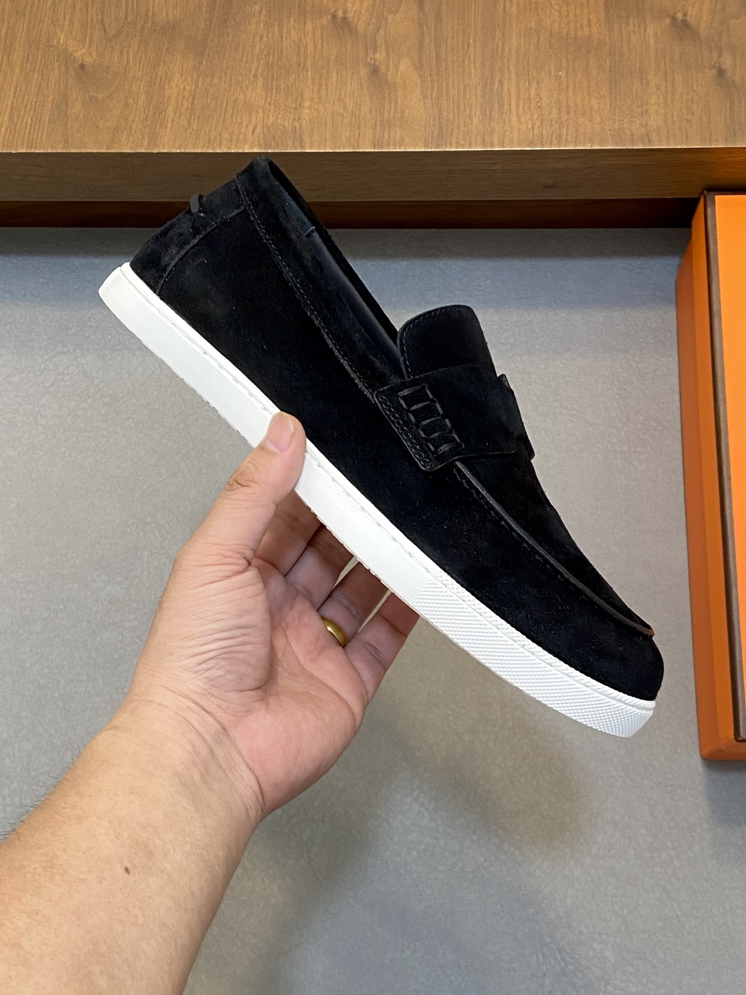 [HERMÈS 】 Hermès contador nuevos zapatos casuales de los hombres, la tela de recogida de transporte 