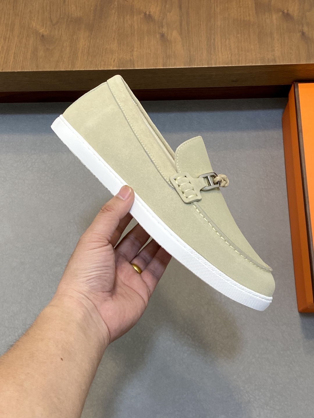 [HERMÈS 】 Hermès contador nuevos zapatos casuales de los hombres, la tela de recogida de transporte 
