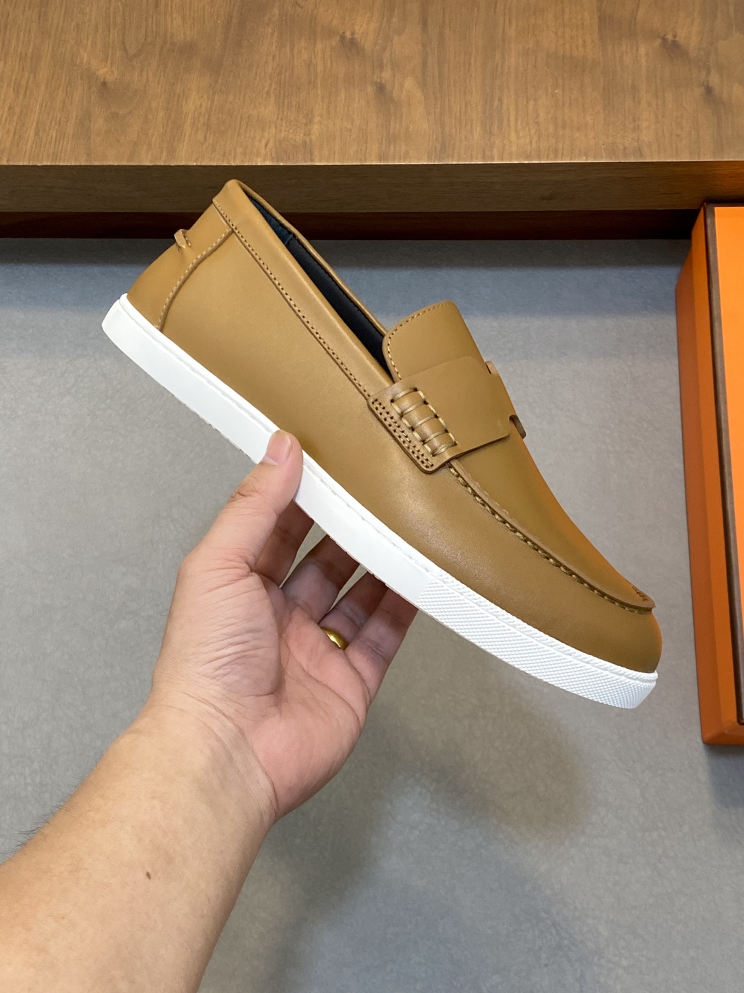 [HERMÈS 】 Hermès contador nuevos zapatos casuales de los hombres, la tela de recogida de transporte 