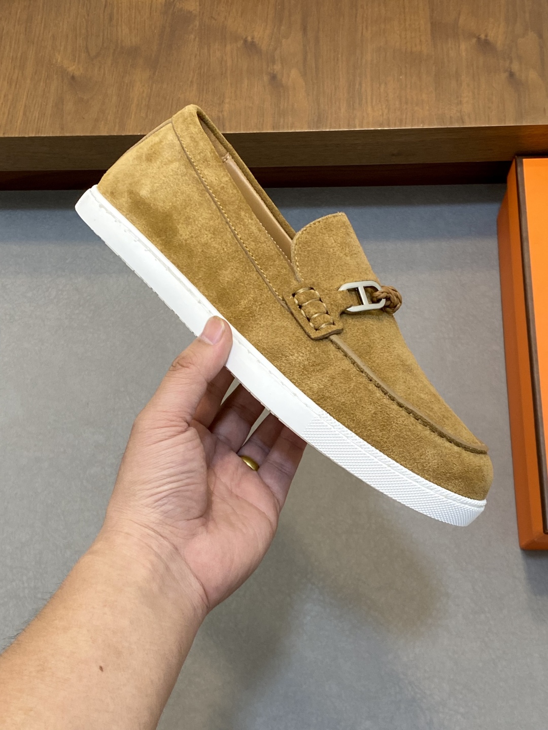[HERMÈS 】 Hermès contador nuevos zapatos casuales de los hombres, la tela de recogida de transporte 