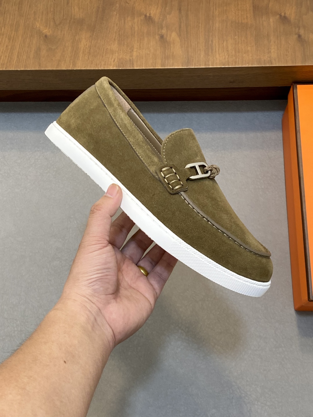 [HERMÈS 】 Hermès contador nuevos zapatos casuales de los hombres, la tela de recogida de transporte 