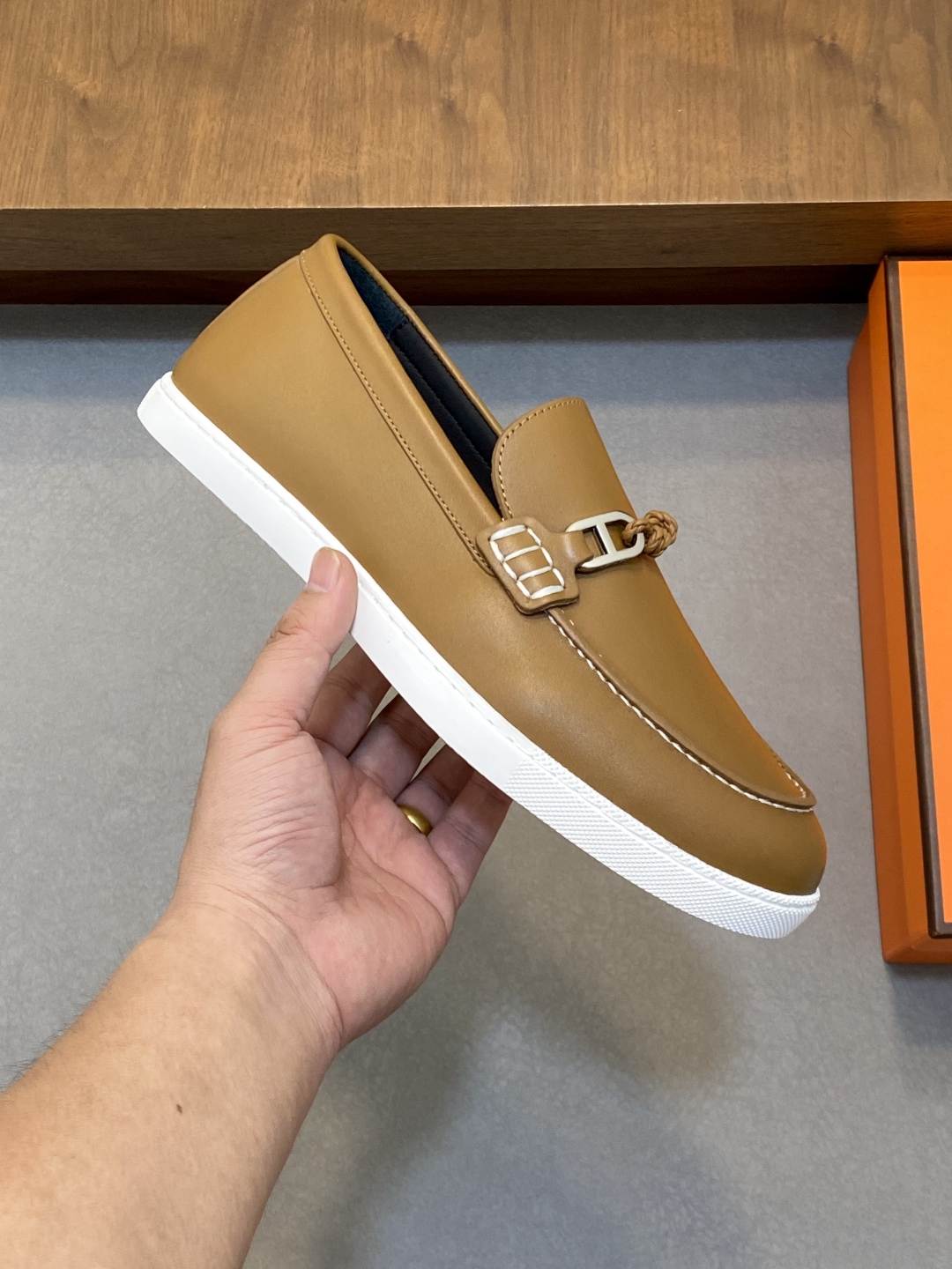 [HERMÈS 】 Hermès contador nuevos zapatos casuales de los hombres, la tela de recogida de transporte 