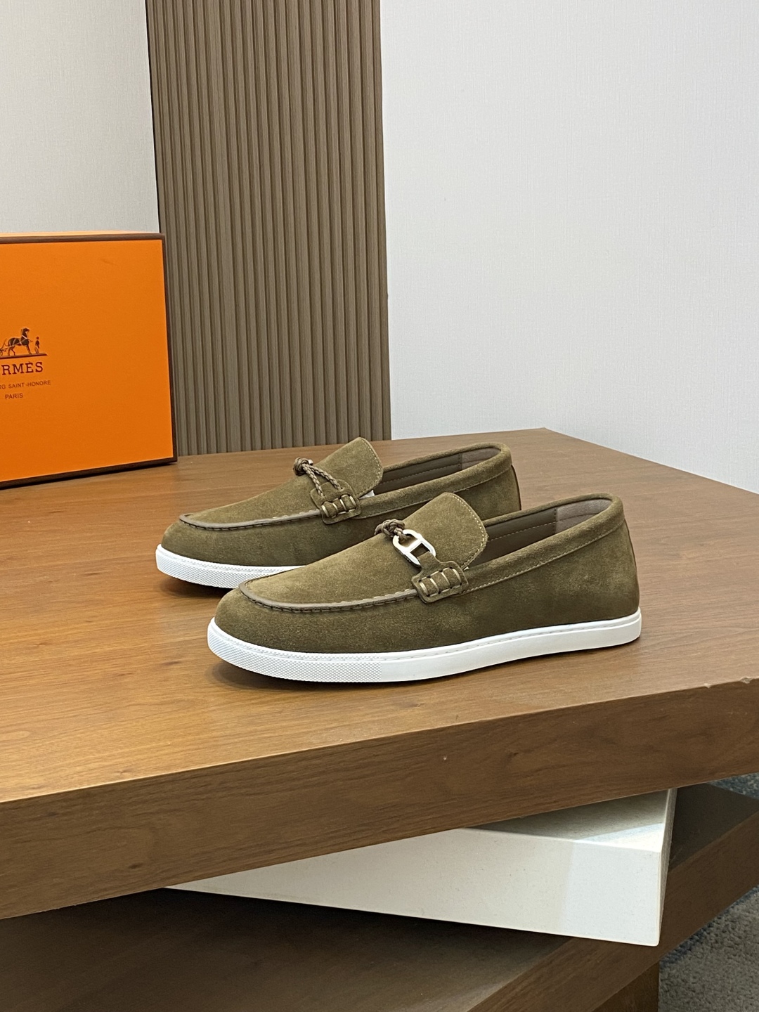 [HERMÈS 】 Hermès contador nuevos zapatos casuales de los hombres, la tela de recogida de transporte 