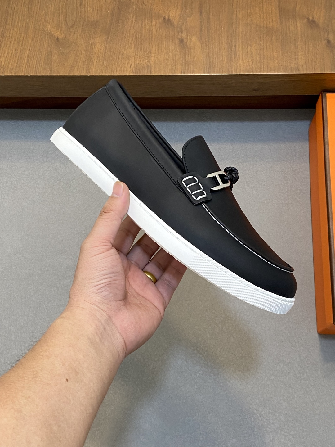 [HERMÈS 】 Hermès contador nuevos zapatos casuales de los hombres, la tela de recogida de transporte 