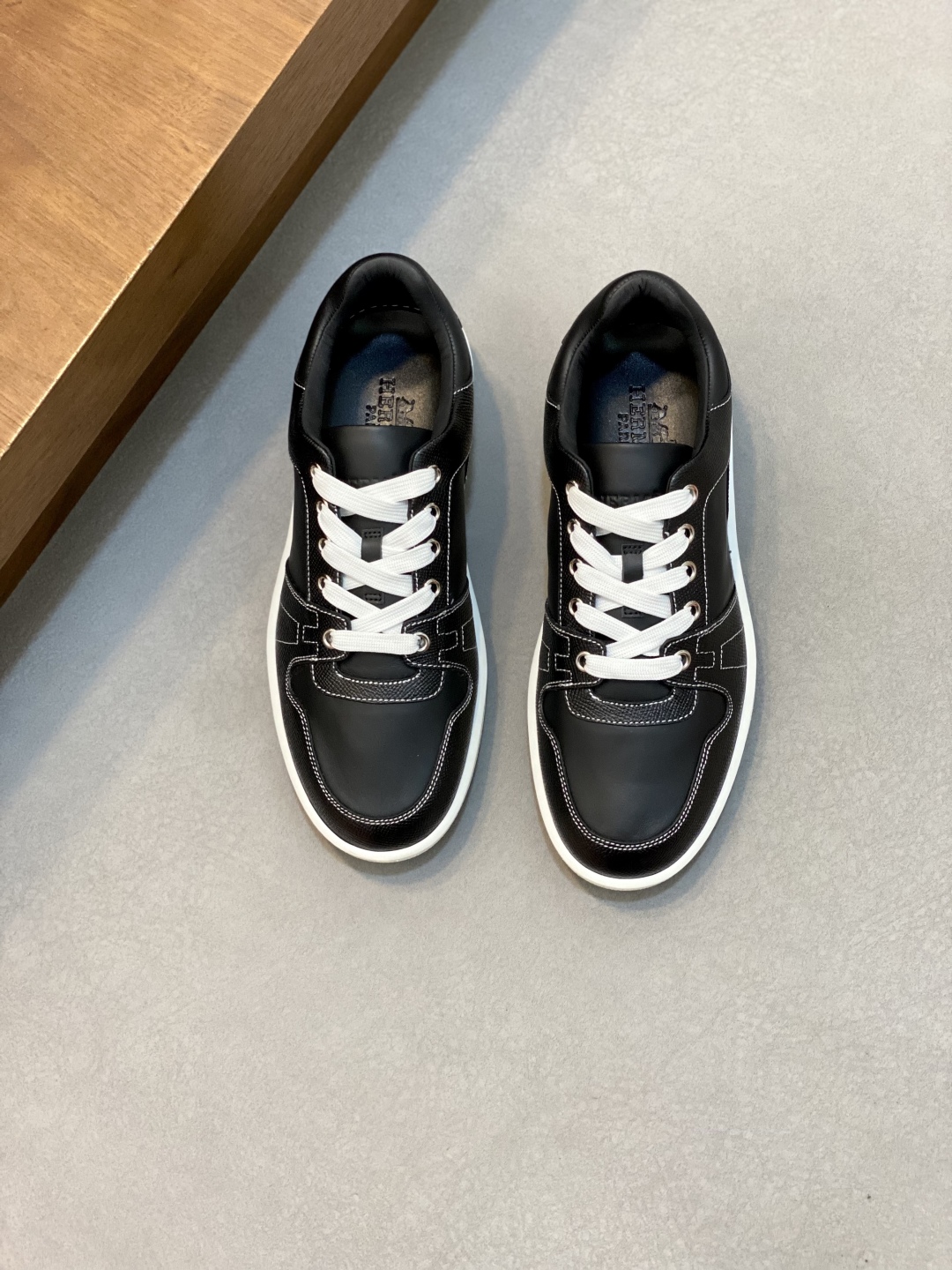 Hermes Men's H2025 Black Leather Sneakers, Size 39-44 1 Hermes Men's H2025 Black Leather Sneakers, Size 39-44