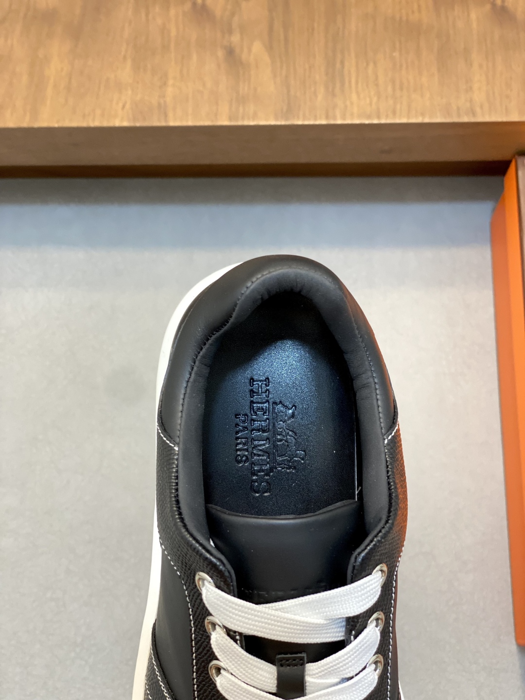Hermes Men's H2025 Black Leather Sneakers, Size 39-44 8 cmp i1745943285208 1912 0 6