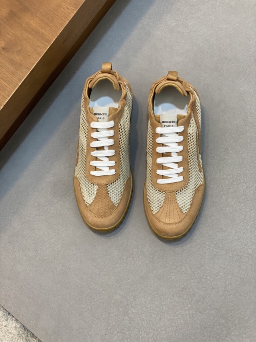 Hermes Men's Top-Quality Suede Sneakers with Laser-Cut Perforations 1 Hermes Men's Top-Quality Suede Sneakers with Laser-Cut Perforations