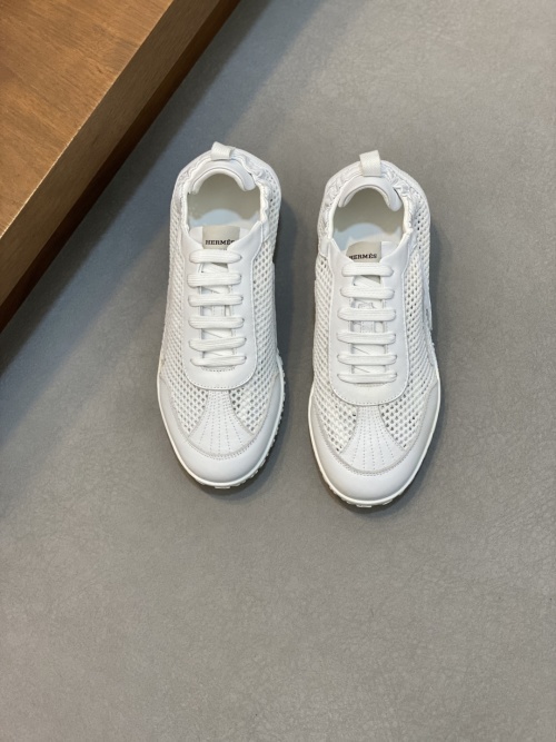 Hermes Men's White Leather Sneakers, Breathable Design, Sizes 38-44 1 Hermes Men's White Leather Sneakers, Breathable Design, Sizes 38-44