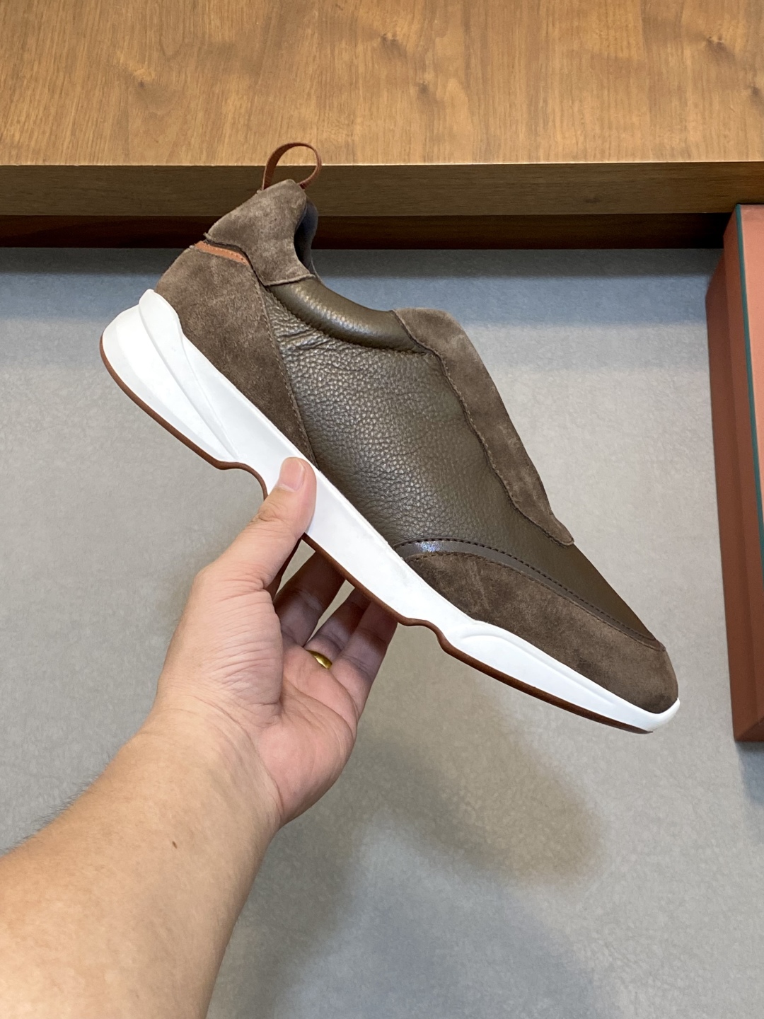 Loropiana Men's Brown Leather and Suede Slip-On Sneakers Size 39-44 5 cmp i1746547575840 5235 0 3