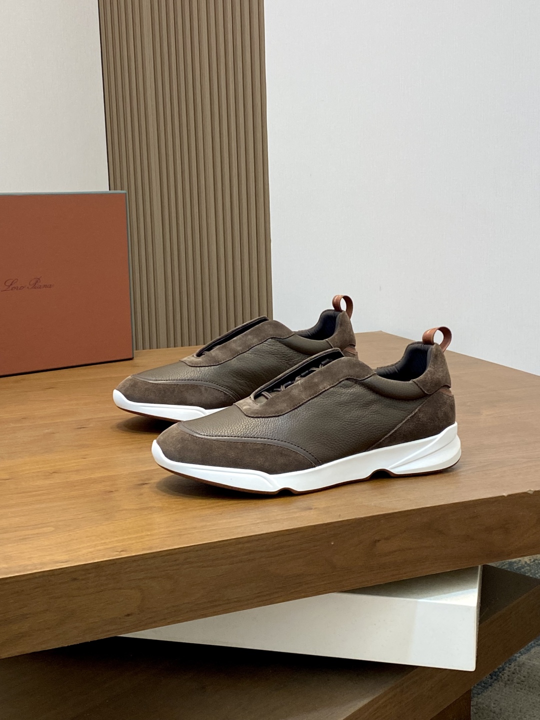 Loropiana Men's Brown Leather and Suede Slip-On Sneakers Size 39-44 4 cmp i1746547651278 5251 0 0