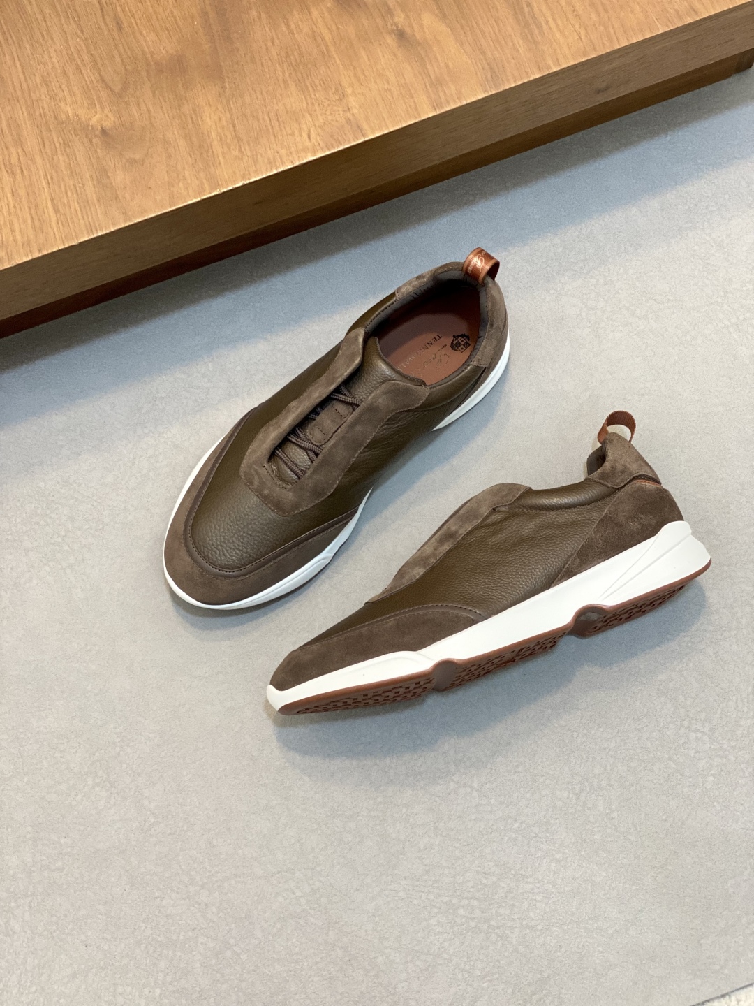 Loropiana Men's Brown Leather and Suede Slip-On Sneakers Size 39-44 6 cmp i1746547721492 4064 0 4