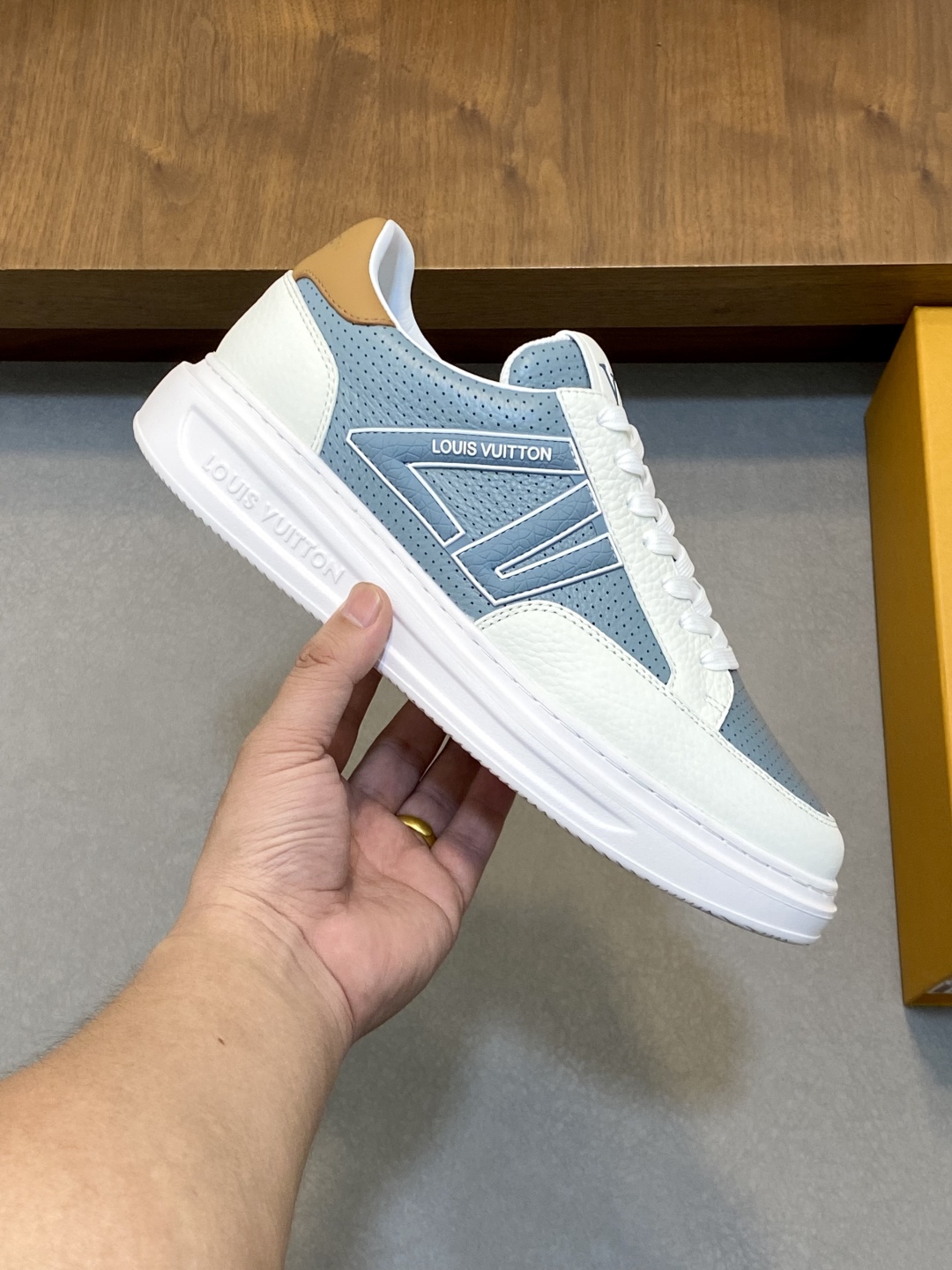 Louis Vuitton Men's Run Away Pulse Sneakers in Blue Leather 5 cmp i1746548159008 61 0 3