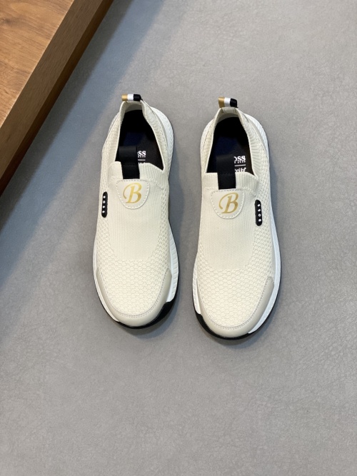 BOSS Men's Slip-On Sneakers in Cream Knit Fabric, Sizes 39-44 1 BOSS Men's Slip-On Sneakers in Cream Knit Fabric, Sizes 39-44