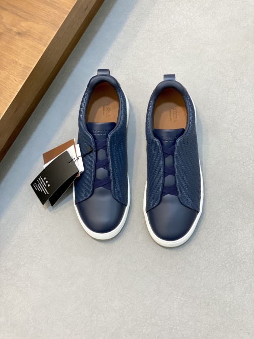 Ermenegildo Zegna Triple Stitch Leather Sneakers - Casual Comfort Shoes 1 Ermenegildo Zegna Triple Stitch Leather Sneakers - Casual Comfort Shoes