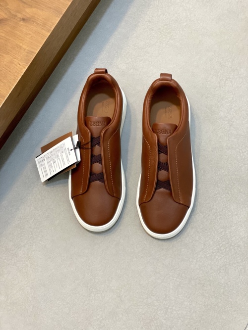 Ermenegildo Zegna Triple Stitch Leather Sneakers - Casual Loafers 1 Ermenegildo Zegna Triple Stitch Leather Sneakers - Casual Loafers