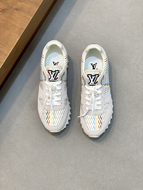 Louis Vuitton Men's White Suede Leather and Patterned Textile Sneakers 1 Louis Vuitton Men's White Suede Leather and Patterned Textile Sneakers