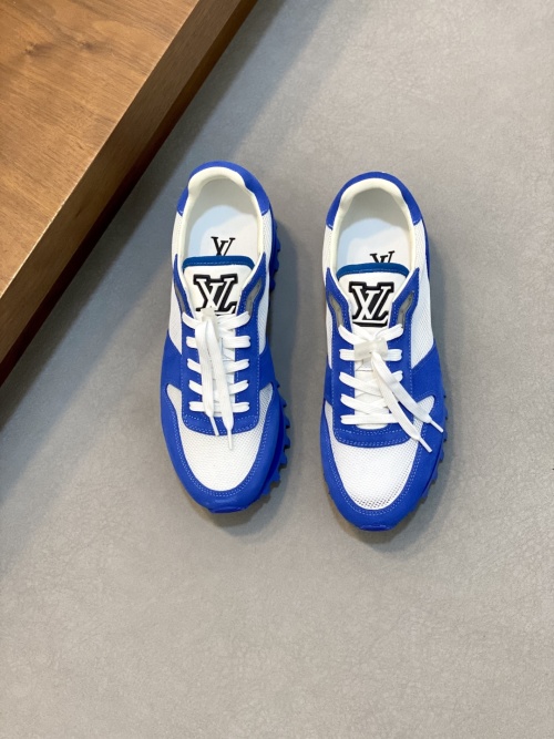 Louis Vuitton Blue Leather and Mesh Runner Sneakers - Premium Quality 1 Louis Vuitton Blue Leather and Mesh Runner Sneakers - Premium Quality