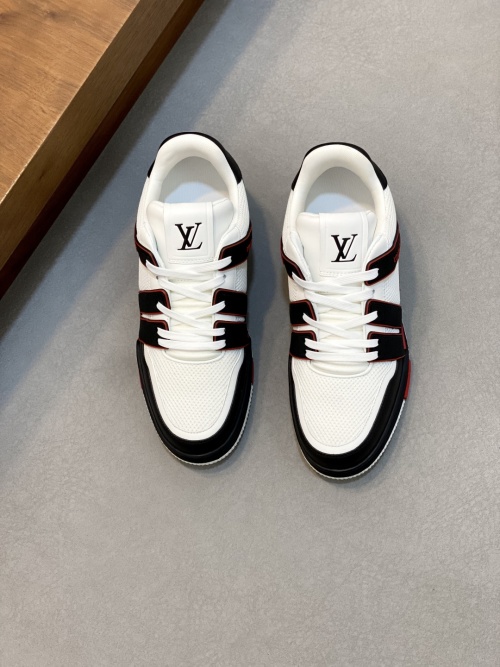 Louis Vuitton Trainer Sneaker: Calf Leather & Breathable Mesh, White/Black, Men's 1 Louis Vuitton Trainer Sneaker: Calf Leather & Breathable Mesh, White/Black, Men's