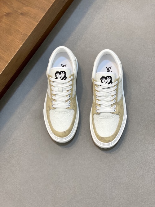 Louis Vuitton Men's Casual Sneakers - Monogram Embossed Leather, Rubber Sole 1 Louis Vuitton Men's Casual Sneakers - Monogram Embossed Leather, Rubber Sole