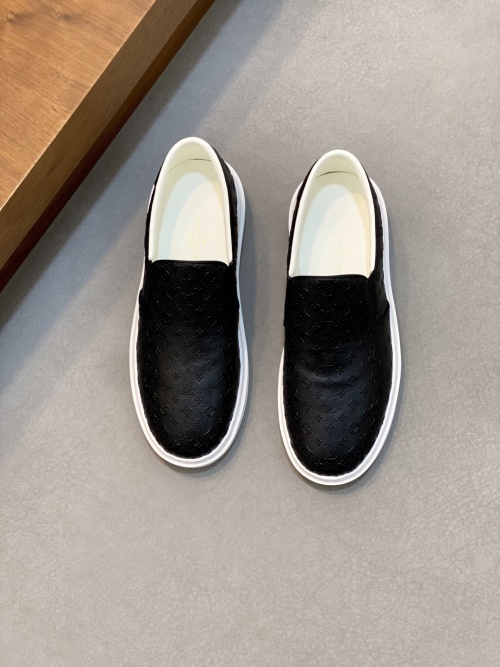 Louis Vuitton Men's Leather Slip-On Sneakers Casual Loafers Shoes 1 Louis Vuitton Men's Leather Slip-On Sneakers Casual Loafers Shoes