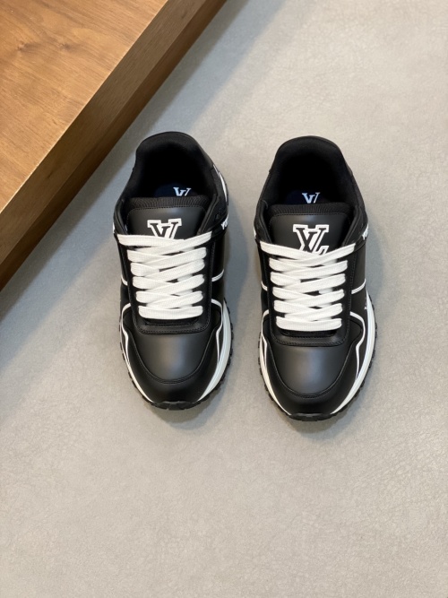 Louis Vuitton Run Away Maxi Sneakers Black Leather White Accents 1 Louis Vuitton Run Away Maxi Sneakers Black Leather White Accents