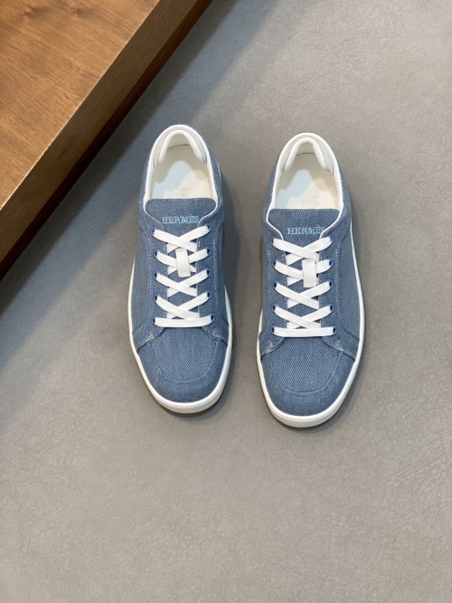 HHermes Kiddy Denim and Suede Goat Skin Sneakers with Signature 'H' Detail 1 HHermes Kiddy Denim and Suede Goat Skin Sneakers with Signature 'H' Detail