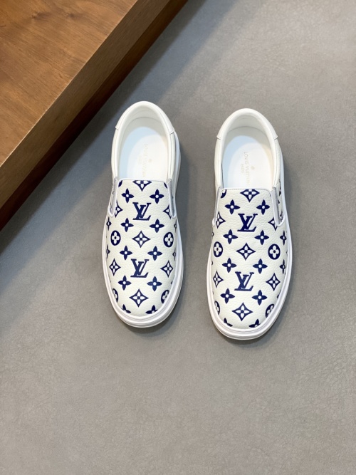 Louis Vuitton Monogram Leather Slip-On Sneakers - Luxury Designer Shoes 1 Louis Vuitton Monogram Leather Slip-On Sneakers - Luxury Designer Shoes
