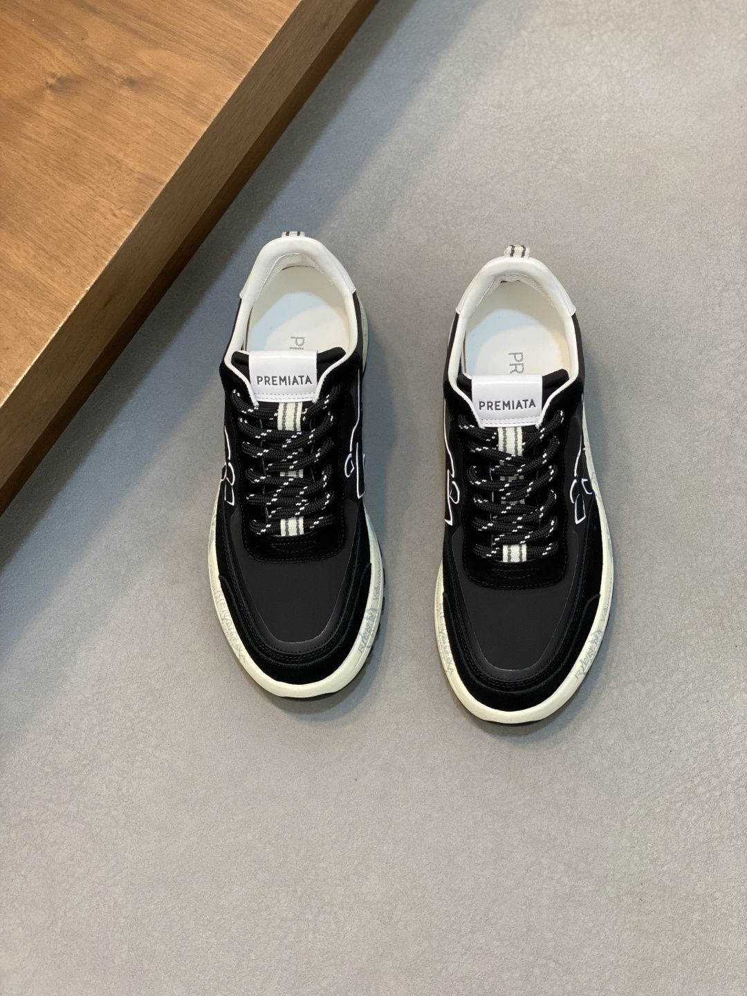 NO:351540,【PREMIATA】Premiata - High-end quality original single - Upper frosted leather with hollow breathable net, sewing brand 