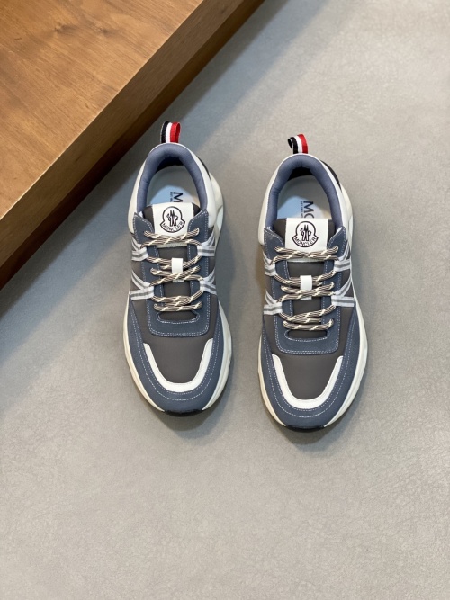 Moncler Men's Gray & White Sneakers with Breathable Mesh and Rubber Accents 1 Moncler Men's Gray & White Sneakers with Breathable Mesh and Rubber Accents