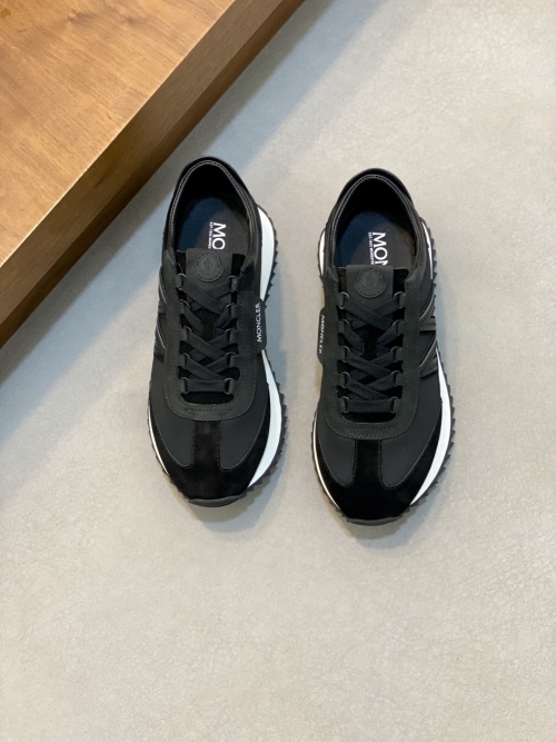 Moncler Men's Black Sneakers - Breathable Mesh, Rubber Detailing, Comfortable Fit