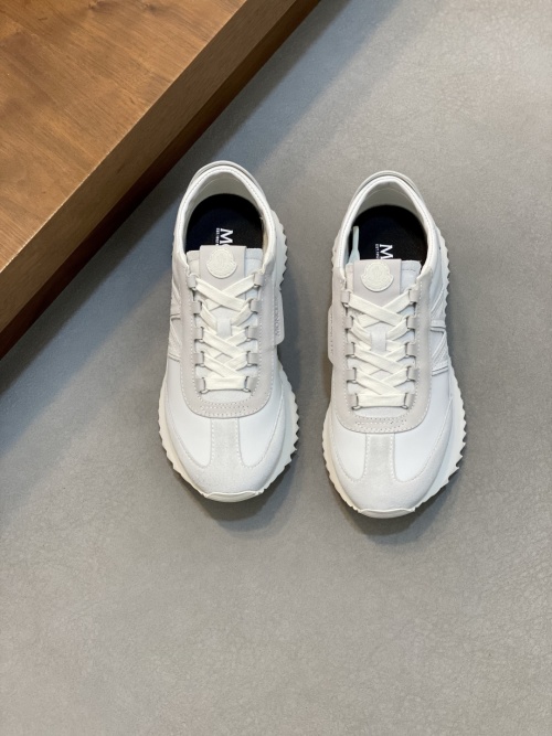 Moncler Men's White Leather and Mesh Sneakers - Stylish and Comfortable 1 Moncler Men's White Leather and Mesh Sneakers - Stylish and Comfortable