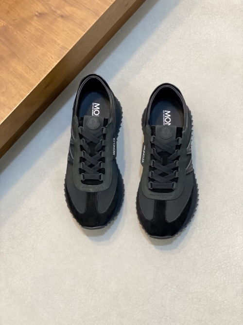 Moncler Men's Black Sneakers with Breathable Mesh and Rubber Detailing
