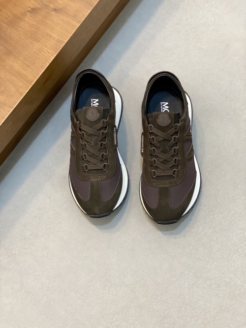 Moncler Men's Brown Sneakers Breathable Mesh Rubber Insert Lace-Up Design 1 Moncler Men's Brown Sneakers Breathable Mesh Rubber Insert Lace-Up Design
