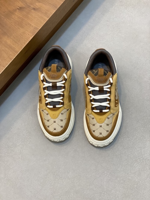 Fendi Casual Sneakers in Nappa and Textured Leather with Logo Details 1 Fendi Casual Sneakers in Nappa and Textured Leather with Logo Details