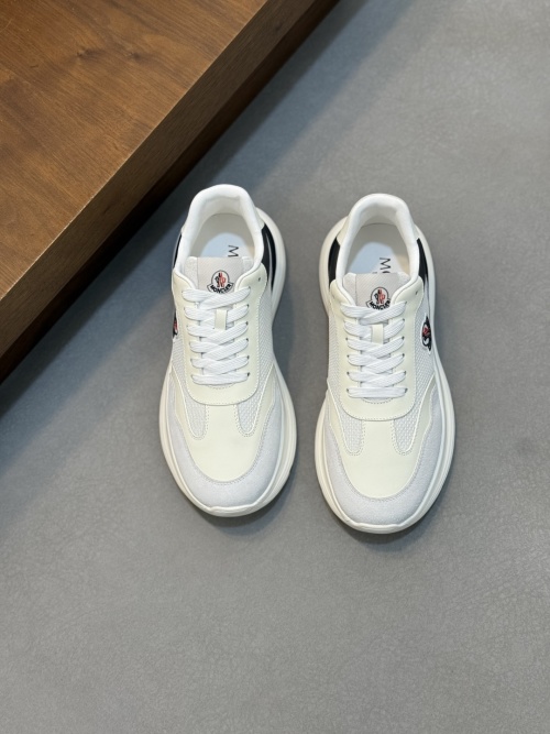 Moncler Men's White Mesh and Neoprene Sneakers with Rubber Inserts 1 Moncler Men's White Mesh and Neoprene Sneakers with Rubber Inserts