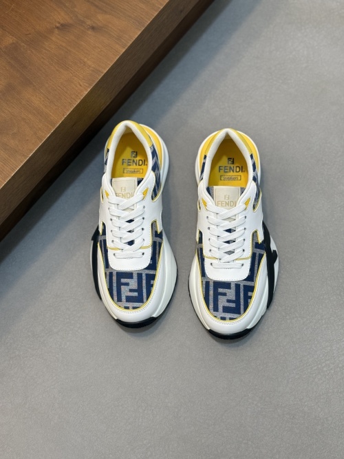 Fendi Flow Men's Sneakers with FF Motif - High-Tech Fabric and Leather