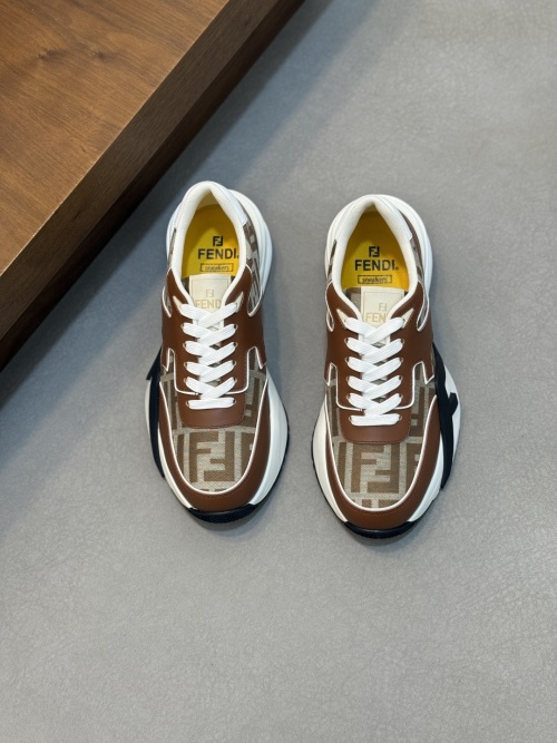 Fendi Flow Men's Casual Sneakers with Signature FF Pattern and Side Zipper 1 Fendi Flow Men's Casual Sneakers with Signature FF Pattern and Side Zipper