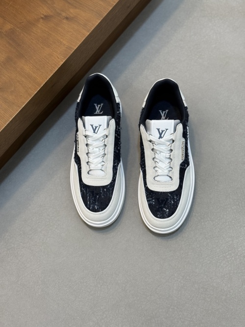 Louis Vuitton Men's Monogram LV Logo Leather Sneakers 1 Louis Vuitton Men's Monogram LV Logo Leather Sneakers