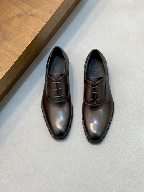 Berluti Men's Brown Leather Oxford Dress Shoes with Hand-Dyed Finish 1 Berluti Men's Brown Leather Oxford Dress Shoes with Hand-Dyed Finish