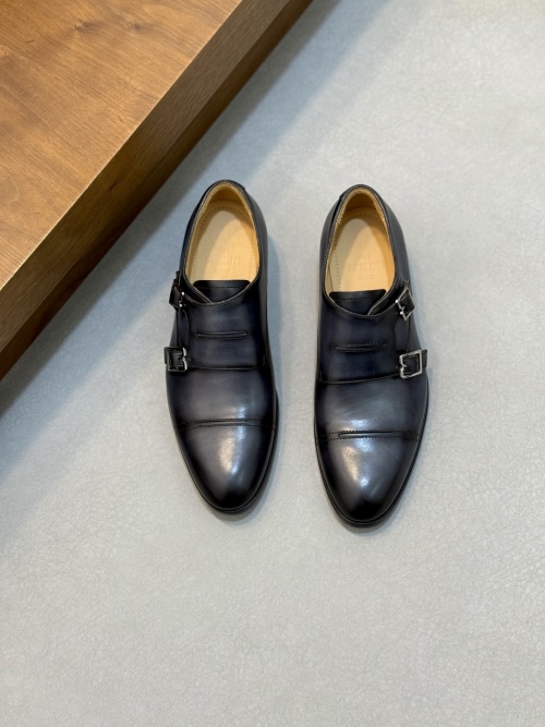 Berluti Men's Leather Double Monk Strap Dress Shoes - Formal Luxury Footwear 1 Berluti Men's Leather Double Monk Strap Dress Shoes - Formal Luxury Footwear