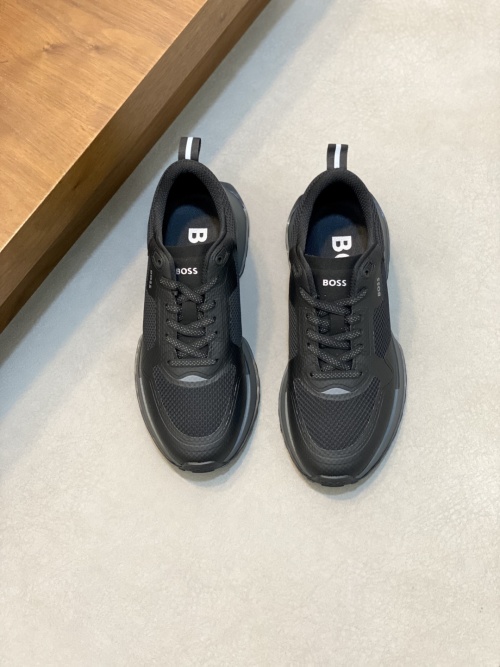 BOSS Men's Leather & Fabric Low-Top Lace-Up Sneakers - Lightweight Comfort 1 BOSS Men's Leather & Fabric Low-Top Lace-Up Sneakers - Lightweight Comfort