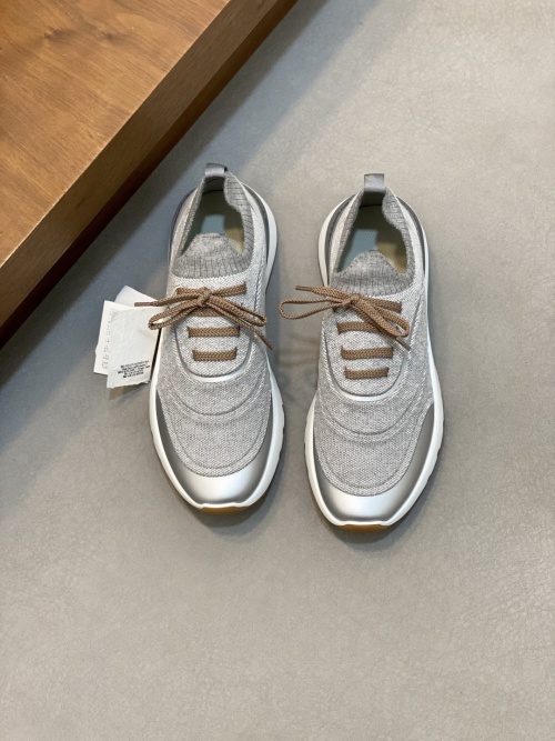 Brunello Cucinelli Men's Suede & Fabric Lace-Up Sneakers - Comfortable and Stylish 1 Brunello Cucinelli Men's Suede & Fabric Lace-Up Sneakers - Comfortable and Stylish