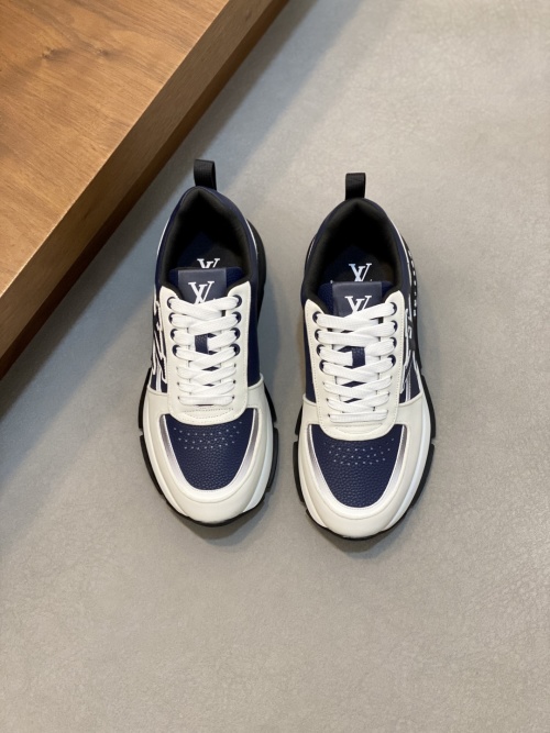 Louis Vuitton Trainer Sneaker Low Blue/White Leather, Size 39-44